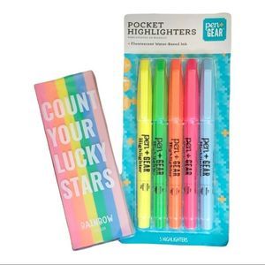 School Supplies Pocket Highlighters and Eraser